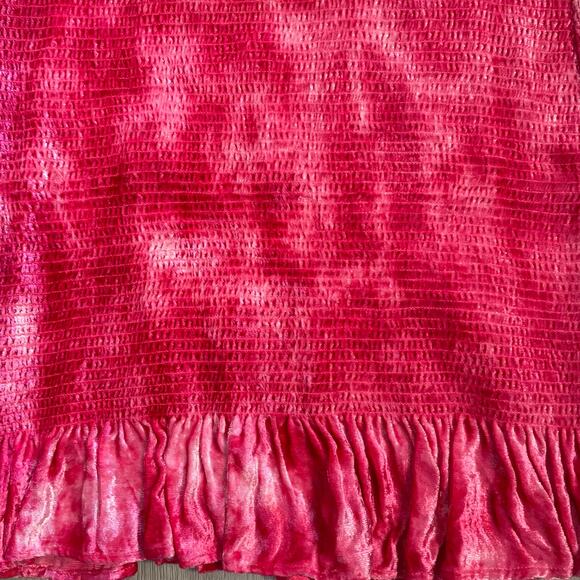 LoveShackFancy Evan Shirred Ruffle Mini Dress size Large - Picture 11 of 16